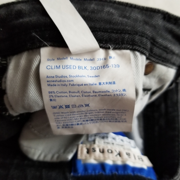 ACNE STUDIOS Blå Konst Climb Skinny Fit Jeans Size 26 - Used black - Picture 9 of 14